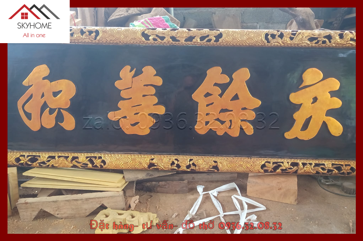 Hoành phi gỗ thờ chữ